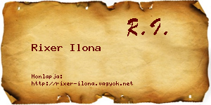 Rixer Ilona névjegykártya